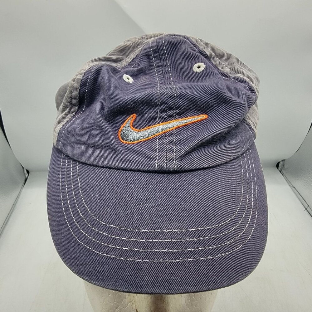 Nike Toddler Cap Adjustable Strap Navy & Gray Durable Cotton Embroidered Swoosh